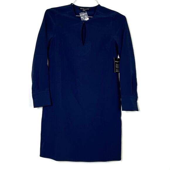 Boston Prosper Blue Dress Crew Neck Long Sleeve Size XXS NWT - Picture 1 of 6